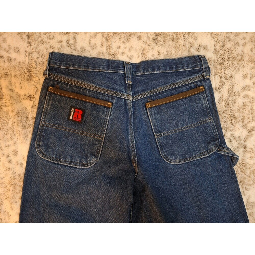 Wrangler RIGGS Workwear Jeans Mens 33x32 Blue Straight Denim Pants
